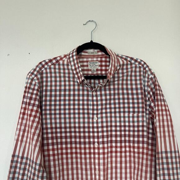 J. Crew Slim Fit Checked Gingham Button Down Shirt - Picture 2 of 7
